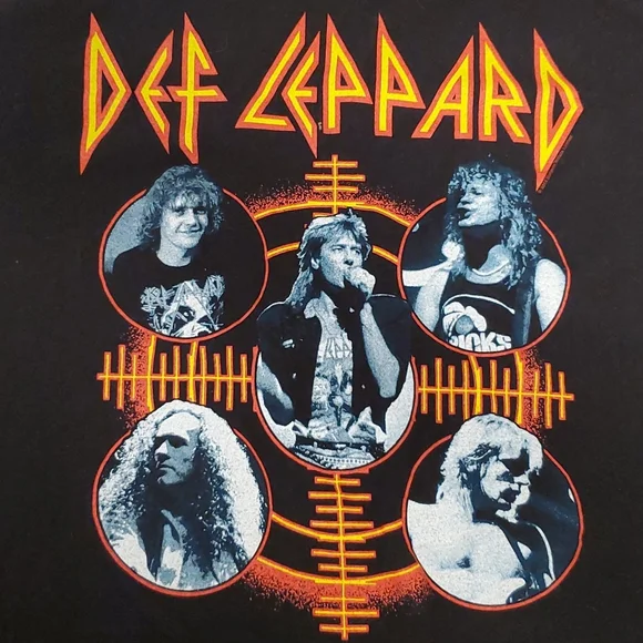 Def Leppard raglan concert tee XL Joe Rick Sav Vivian Phil 3/4 sleeves - Picture 2 of 5